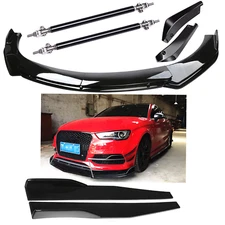 Front Bumper Lip Splitter Spoiler Body Kit Side Skirt For Audi A3 A4 A5 A6 A7 Q3