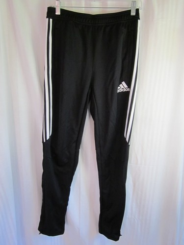 Adidas Training Pants Climacool Black White Stripe Youth L Tapered Fit Football