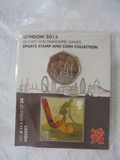 London 2012 Olympic Games 1st Class Stamp and 50p Coin Set SEALED No 6 HOCKEY