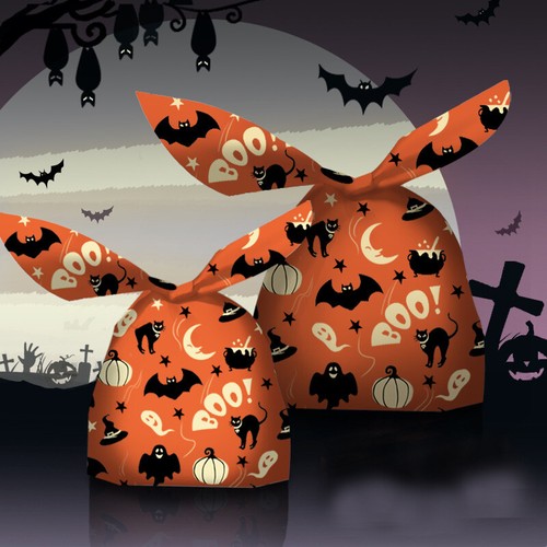 50X Halloween Cellophane Cello Treat Bags Sweet Biscuit Cookie Party Favor Gift - Picture 17 of 18