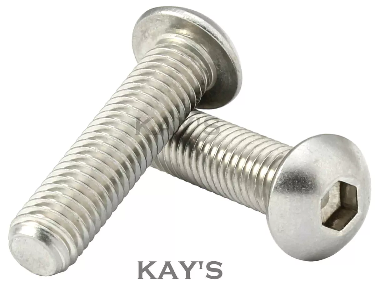 M3 M4 M5 M6 M8.BUTTON HEAD SCREWS ALLEN KEY SOCKET BOLTS A2 STAINLESS STEEL