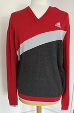Adidas Red & Grey V Neck Golf Pullover Men?s Size XL (770)