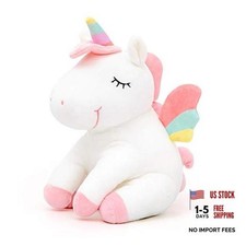 Unicorn Stuffed Animal Plush Toys Girls Gifts with A01 Sitting Posture White