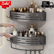 2-Tier Corner Shower Caddy Bathroom Organizer Storage Shelf No Drilling