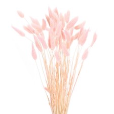 60 St&uuml;ck nat&uuml;rliche Hasenschw&auml;nze,getrocknete Blumen,43cm,Mini-Gras,Dunkelrosa