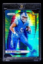 David Montgomery RARE REFRACTOR COLOR BLAST PRIZM INVESTMENT CARD SSP /180
