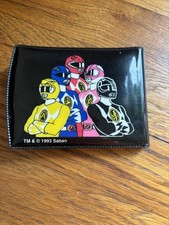Vintage Saban 1993 Mighty Morphin Powers Rangers Wallet Black Vinyl