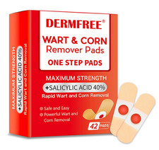 Wart Corn Remover Pads for Toes Feet, 42 Count 40 Salicylic Acid 42