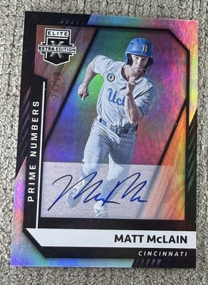 Matt McLain Panini Elite Extra Edition Prime Numbers Rookie Auto /70 #17