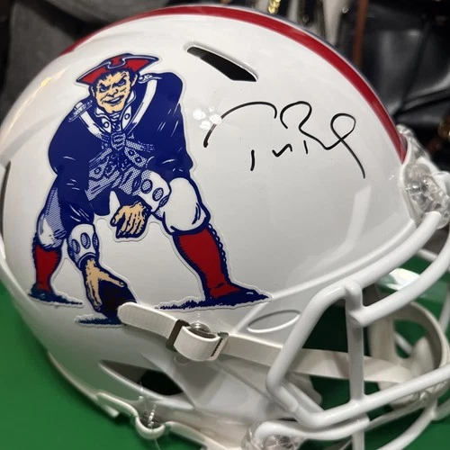 Tom Brady Signed New England Patriots Throwback Full Size Helmet Fanatics COA