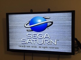 Sega Saturn Console Tested Working w/ Controller Cables + Game Virtua Fighter