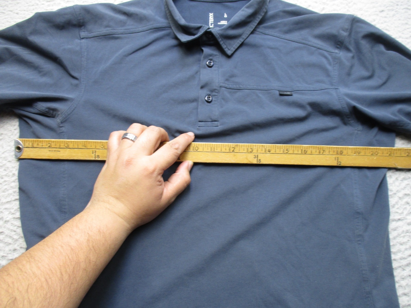 Arc'teryx Polo Shirt Mens L Blue Captive SS Performance Stretch Hiking thumbnail 6