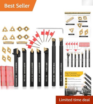 Ultimate 21Pcs Indexable Machining Tool Kit: 7 Holders & 14 Inserts Included