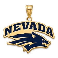 Yellow Sterling Silver LogoArt University of Nevada-Reno LG Enameled Pendant