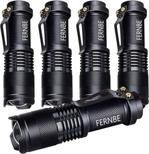 5 Pack Mini LED Flashlight Torch - 3 Modes, 300lm, Adjustable Focus, Waterproof,