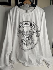 Men's XXL Harry Potter Simple Hogwarts Crest Outline Long Sleeve Graphic Tee