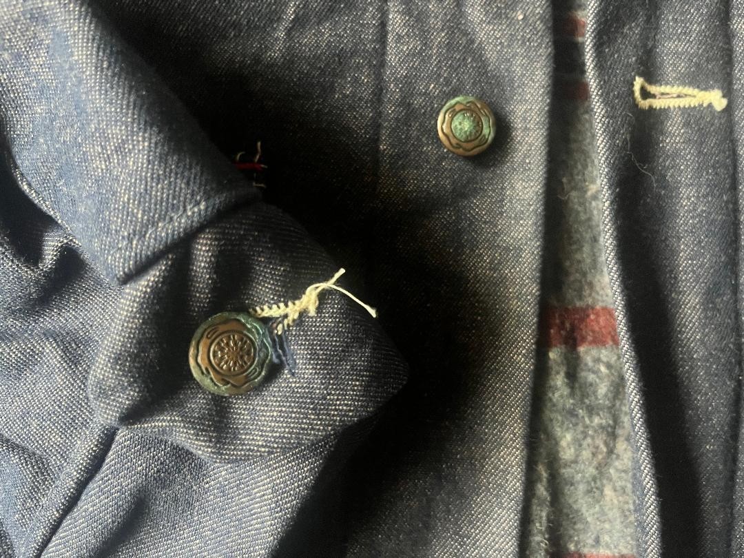 Vtg deadstock 70's Maverick Blue Bell dark denim prison chore jacket lined 42