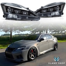 Full Led Headlights For 2006-2013 Lexus Is250 Is350 Isf Wblue Animation Lhrh