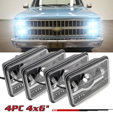 4PC 4x6" LED Headlights HI-LO Beam Lamp for Chevy Pickup 1981-87 C10 K10 Blazer