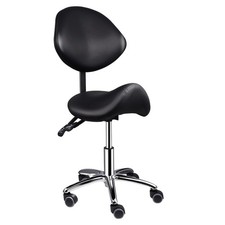 Ergonomic Saddle Stool Offices Hydraulic Swivel Rolling Saddle Chair W/Backrest