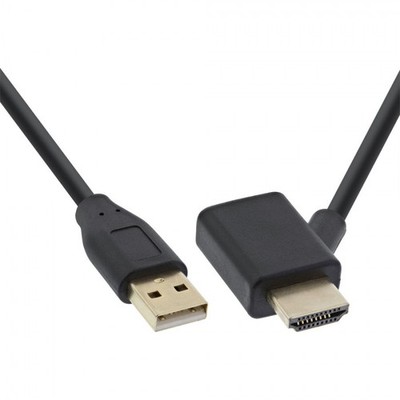 InLine  HDMI  Adapter Stecker/Buchse mit USB-Power Einspeisung, 0,5 m