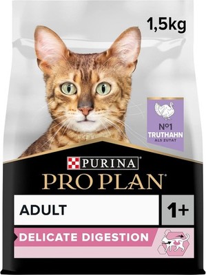 Pro Plan Adult Delicate mit OPTIRENAL, Katzenfutter trocken, Truthahn (1,5 kg)