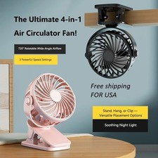 USB Rechargeable Mini Cooling Fan Clip On Desk Table Office Stroller Camping Gym