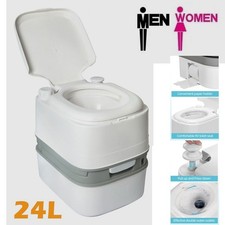 24L Portable Toilet Flushing Chemical Toilet Potty for Camping Caravan Picnic