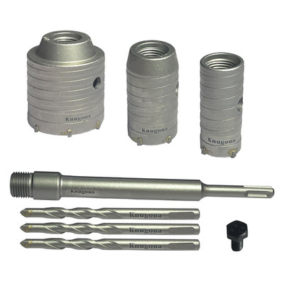 Concrete Hole Saw Kits, Tungsten Steel SDS plus Shank Wall Hole Cutter Cement St