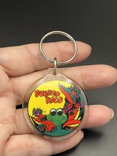 Puerto Rico Acrylic Souvenir Round Keychain - Coqui Frog