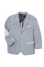 Isaac Mizrahi New York Kids Boys Lined Button Stripe Blazer Blue Size 04