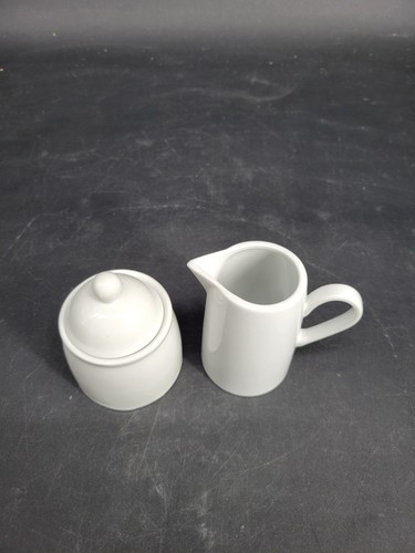 Kleines, weißes Keramik Weltmarkt Milchkännchen & Zucker Set - Bild 4 von 18