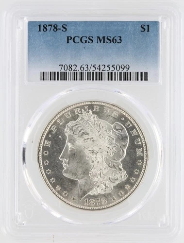 1878-S Morgan Silver Dollar PCGS MS63 S$1 San Francisco Minted No Reserve