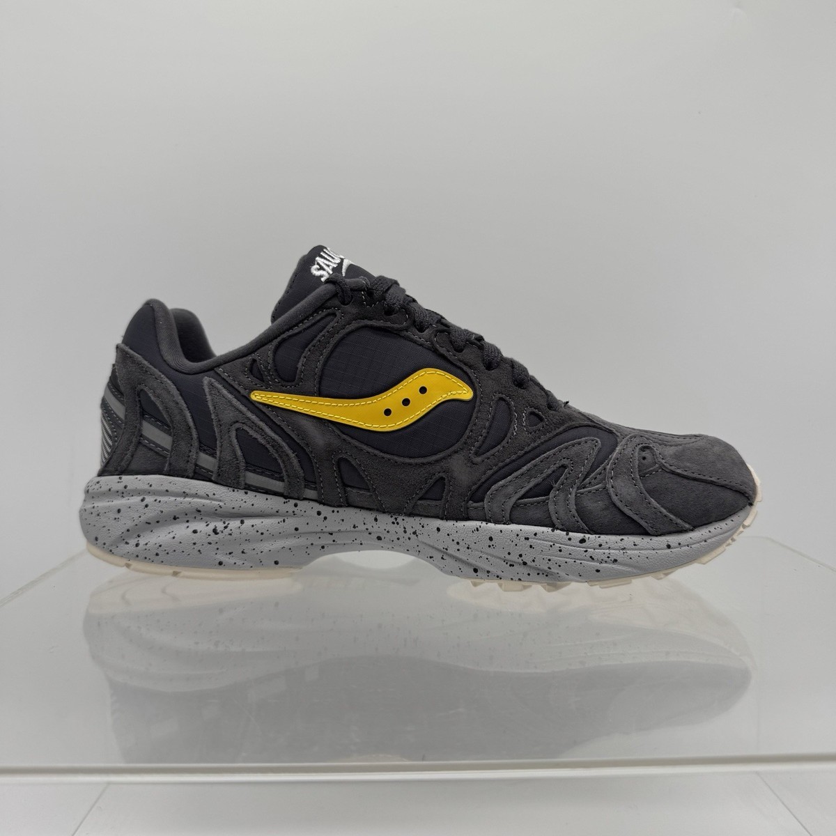 Brand New Saucony Grid Azura 2000 Black Grey Yellow Shoe 