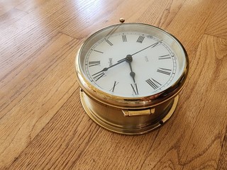 Brass Stockburger Ship's Bell Quartz Wall clock