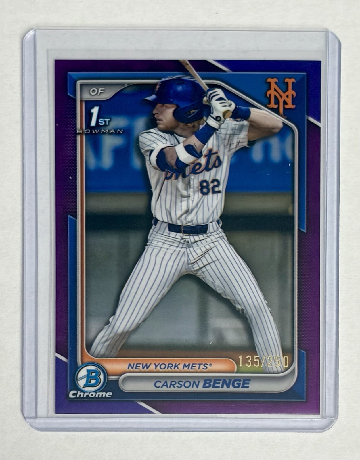 2024 Bowman Draft - Chrome Carson Benge #BDC-28 Purple Refractor /250 (RC)