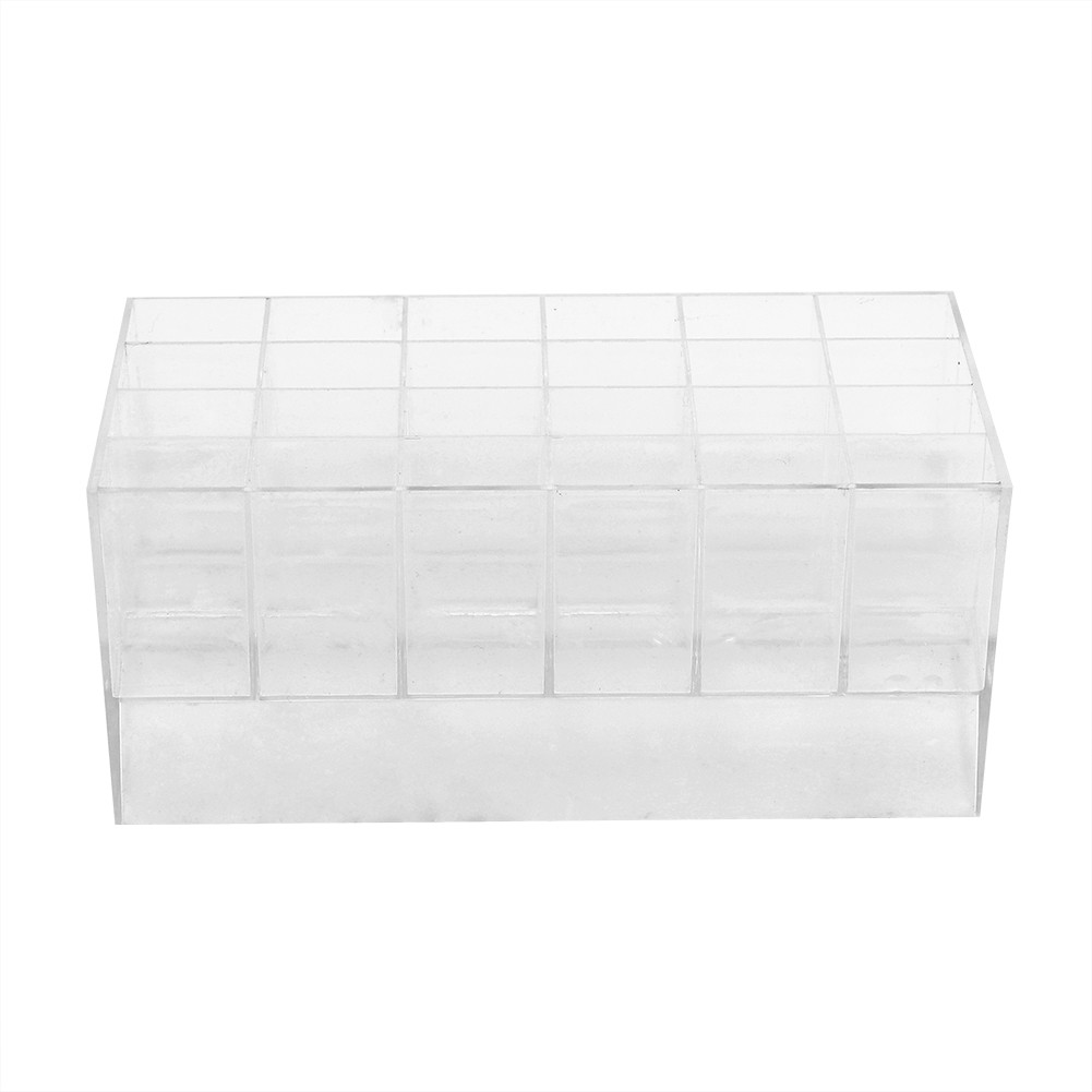 Transparent 24 Grids Lipstick Holder Organizer Display Stand Nail Polish H