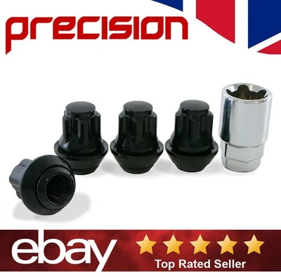 PRECISION Black Locking Wheel Nuts For Ford Focus Alloys