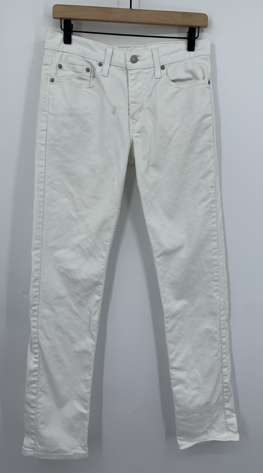 Levis 511 Jeans Mens 29x32 White Slim Fit Straight Leg American Denim Pants thumbnail 2