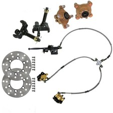 4 Stud Front Wheel Hub Spindle Knuckle Disc Brake Caliper Rotor Go Kart 4Wheeler