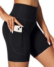 Biker Shorts Women 6" Inseam High Waisted Tummy Control Workout Yoga Compression