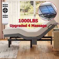 1000LB Power Adjustable Bed Frame Base With Massage Remote Dual USB For Recovery