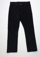 Vintage 80s Levis 536 Mens 36x31 Corduroy Velour Straight Leg Pants Black USA