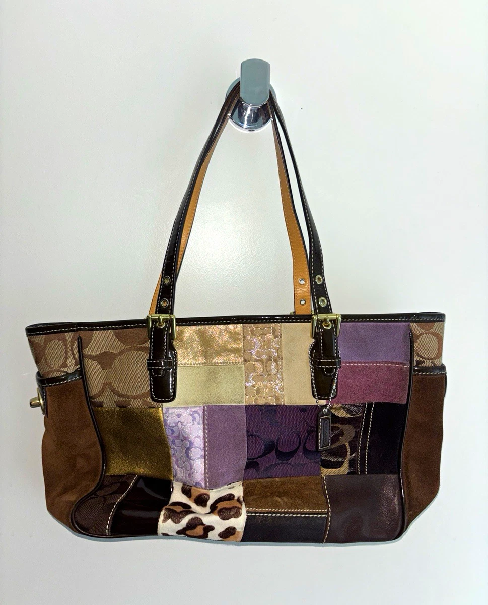Coach Patchwork Canvas Exterior Tote Bags & Handbags for Women for