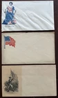 3 c1860's Civil War Patriotic Covers Cachets Fiat Justitlae  Flag  Dust of NY