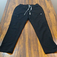 FIGS Technical Collection Black Scrub Pants S Relaxed Fit Drawstring Pockets