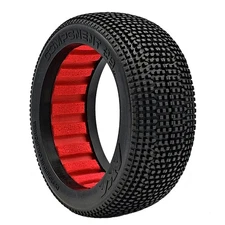 AKA PRODUCTS INC. 18 BUGGY COMPONENT 2AB W/ RED INSERTS SOFT LW 2 RC Tire