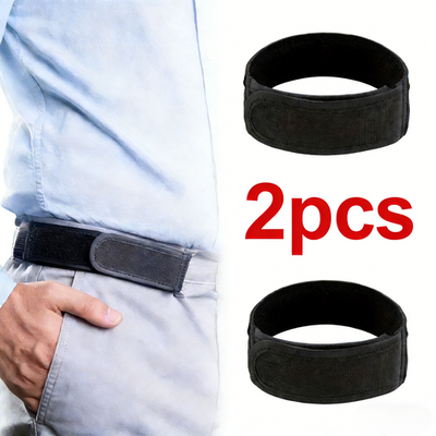 #ad 2PCS Adjustable No Buckle Belt for Men Elastic Stretch Waist Comfort Belt L size $1.99