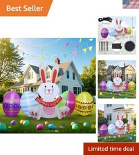 Delightful 7 FT Easter Bunny with Eggs - Perfect for Outdoor Holiday Decor