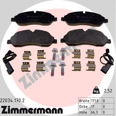 22034.170.2 Zimmermann Brake Pad Set, Disc Brake for Ford